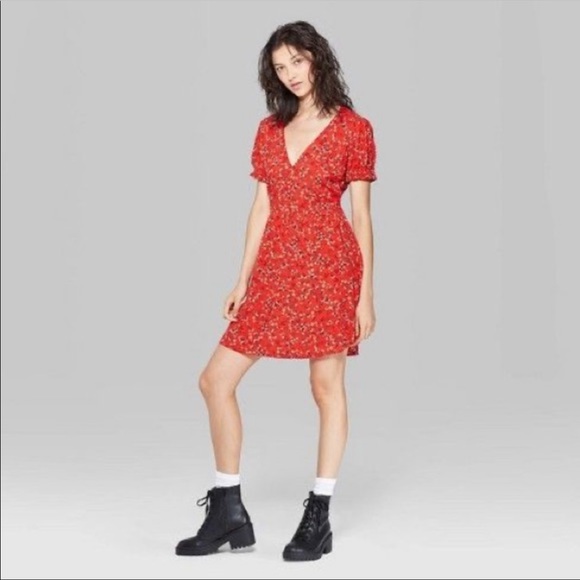Wild Fable Red Floral Dress - Picture 2 of 3